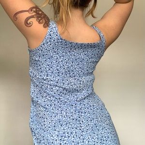 Ann Taylor blue floral 90’s summer mini dress size 6